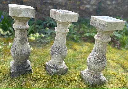 Reclaimed Trio of Garden Pillars