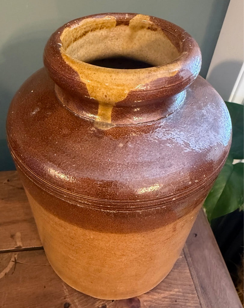 Vintage Stoneware Jar - Antique Vessel