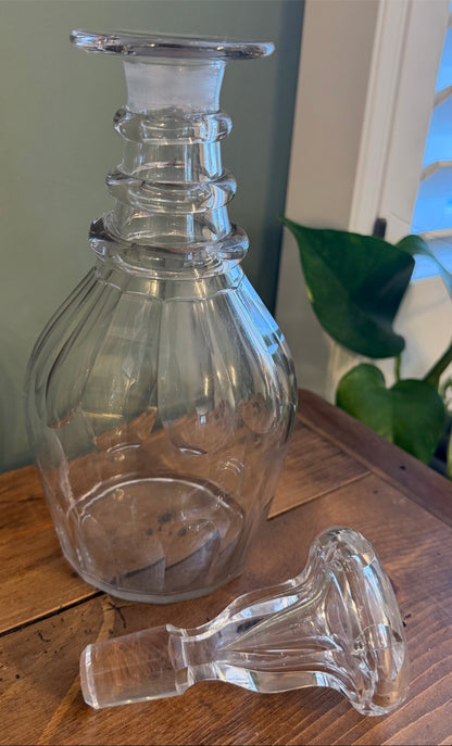Vintage Cut Glass Decanter with Stopper *B