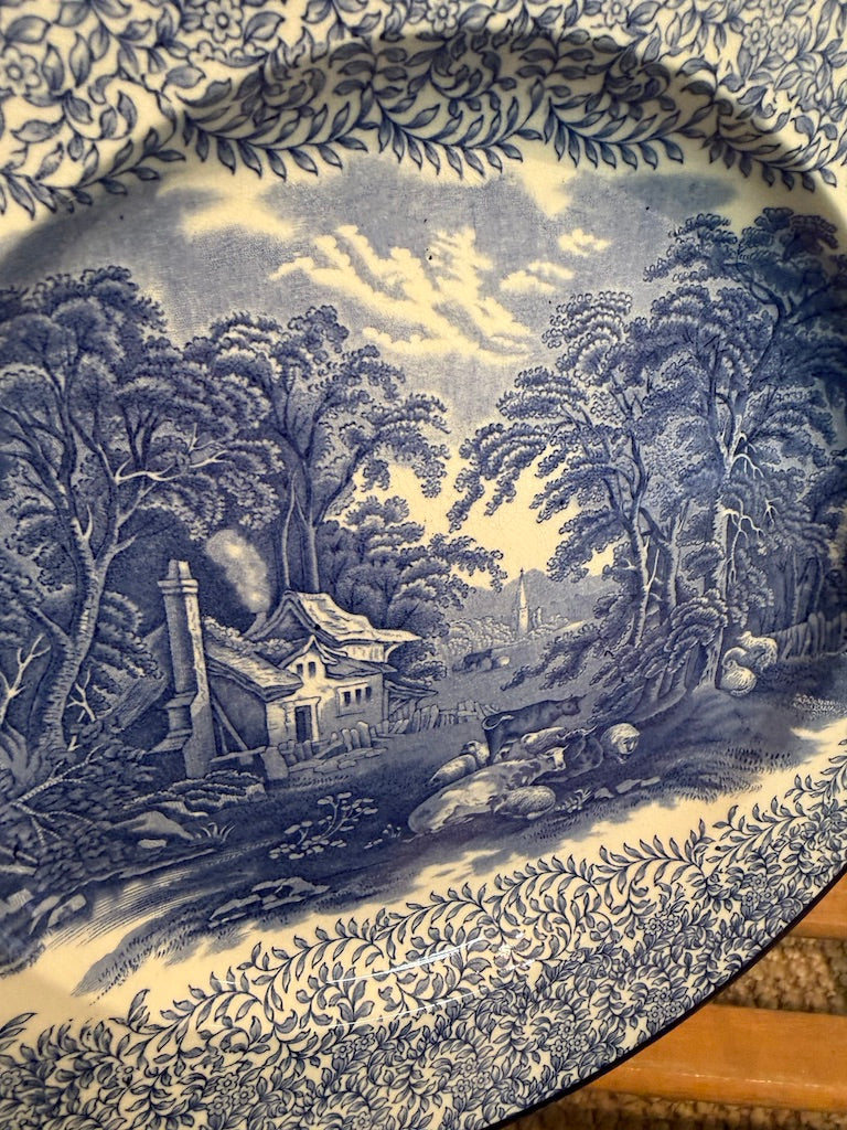 Vintage Foley Warf Blue and white wall display Plate