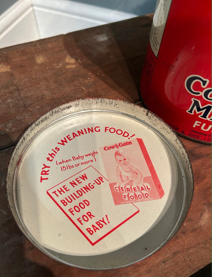Vintage Red Cow and Gate Tin - Advertising collectable
