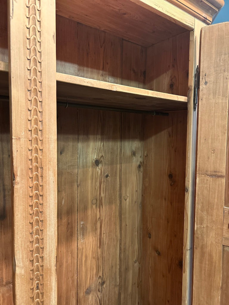 Antique Pine Wardrobe Armoire