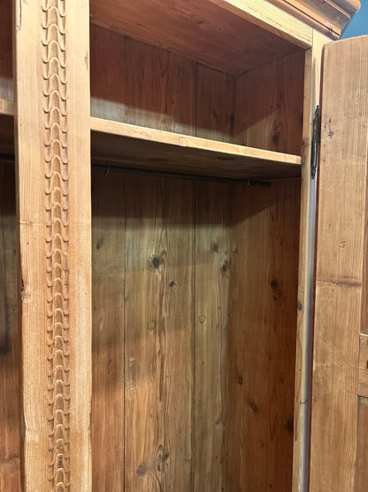 Antique Pine Wardrobe Armoire