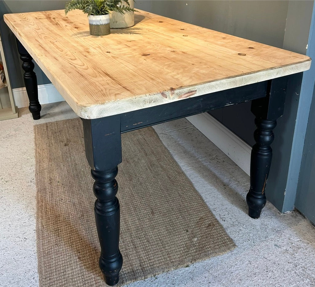 Vintage Painted Pine Farmhouse Table