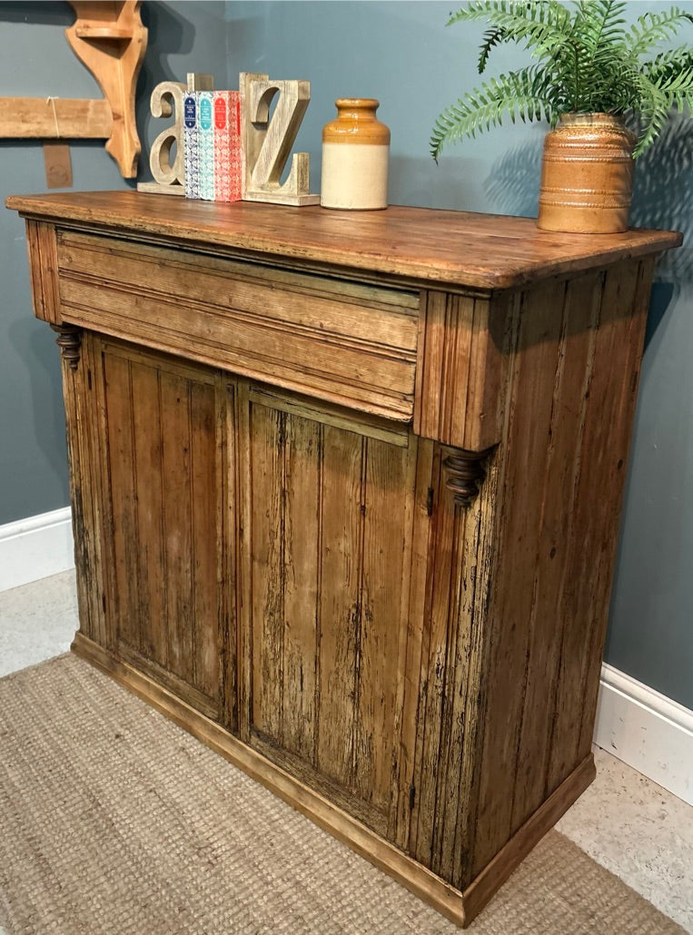 Rustic Antique Pine Cupboard / Sideboard