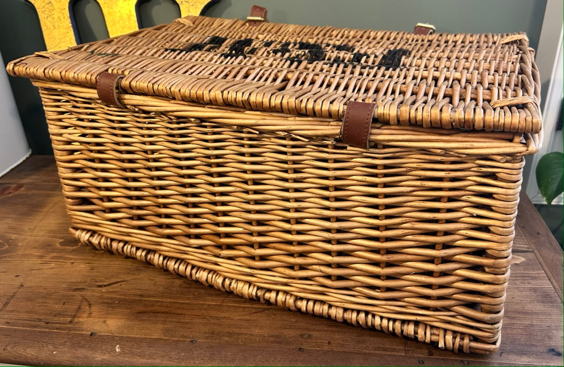 Wicker F & M hamper basket - Great storage