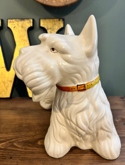 Vintage Ceramic White Scottie Dog