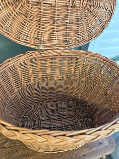 Vintage Oval Lidded Basket