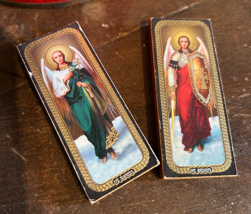 Pair of Religious Crypt - Wooden blocks