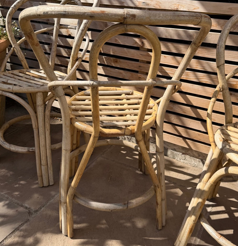 Set of 4 Vintage Bamboo Chairs