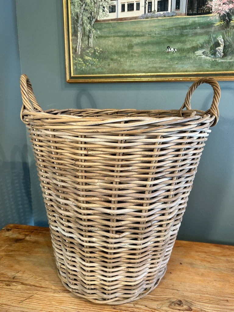 Large Round Wicker Log Basket