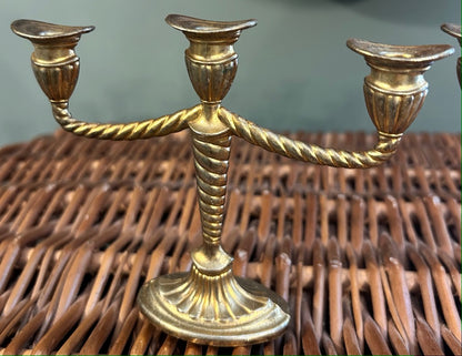 Pair of Miniature Vintage Brass Candlesticks