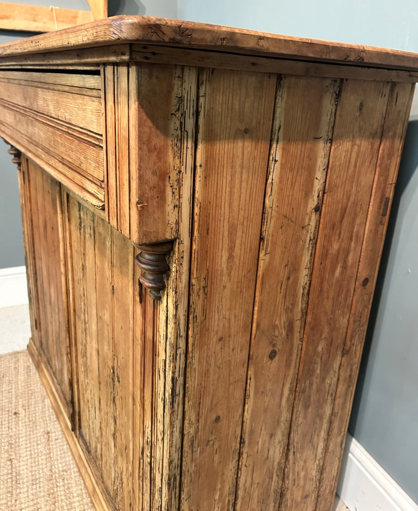 Rustic Antique Pine Cupboard / Sideboard