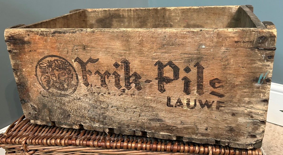 Vintage Wooden Box / Crate - Frik Pils