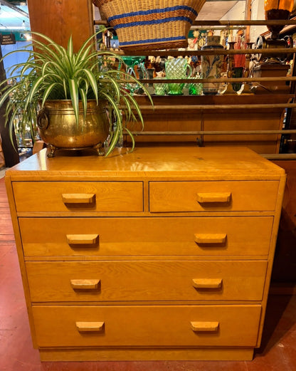 Vintage Air Ministry Utility Oak Chest of Drawers