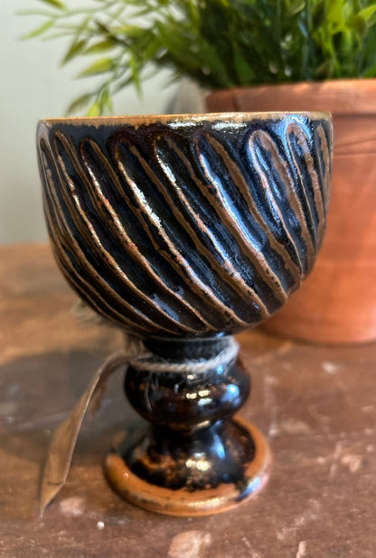 Vintage Handmade Pottery Goblet
