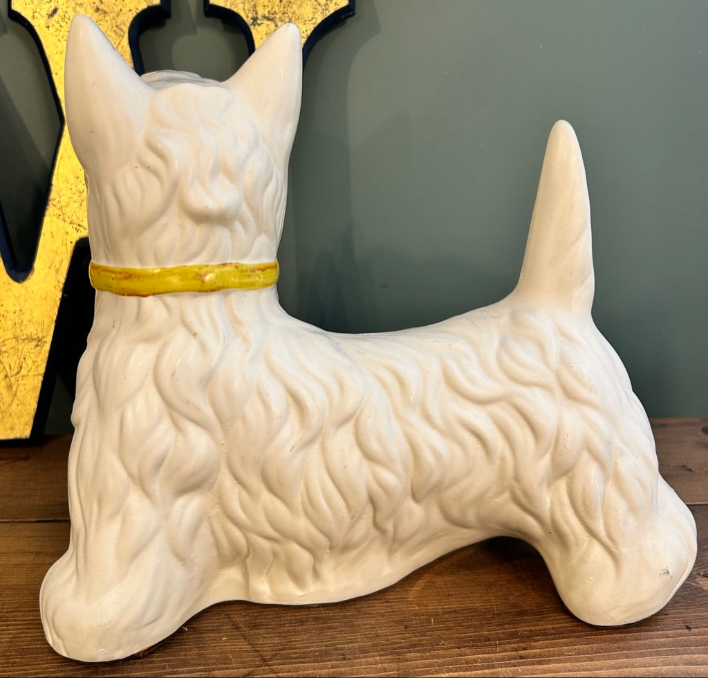 Vintage Ceramic White Scottie Dog