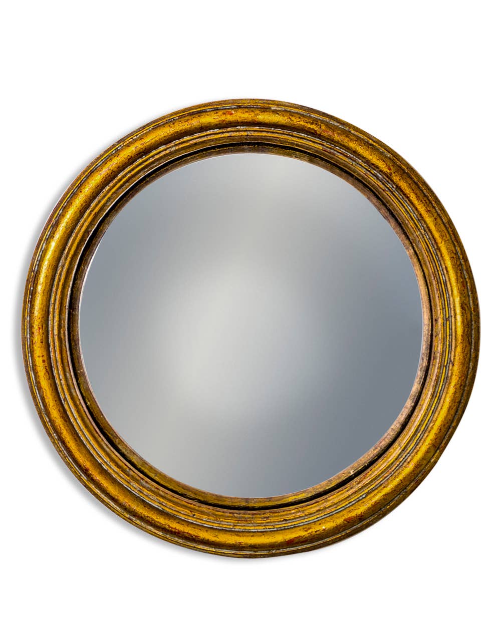 Vintage Style Antiqued Gold Thin Framed Convex Mirror