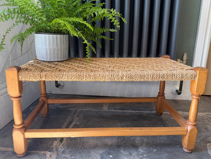 Double Vintage Woven Stool Bench