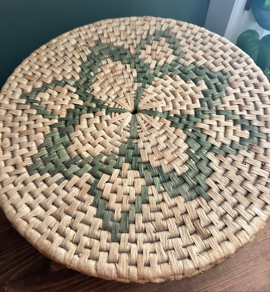 Vintage Wicker Storage Basket - Lidded