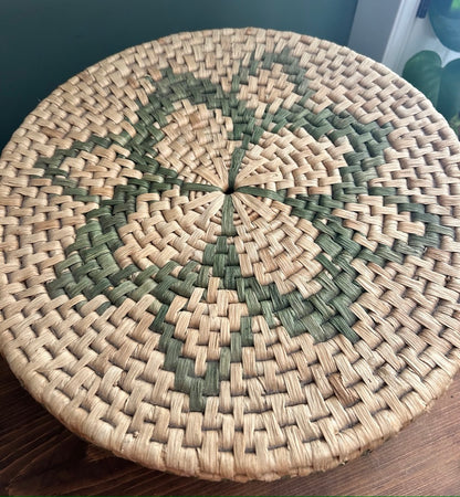 Vintage Wicker Storage Basket - Lidded