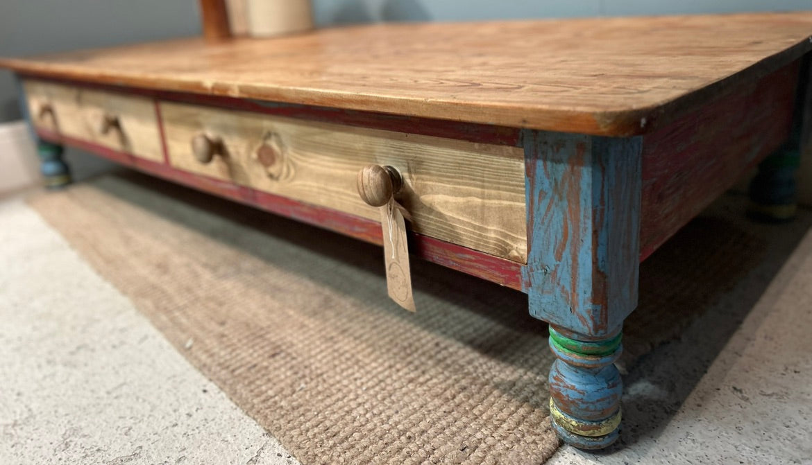 Rustic Large Painted Coffee Table