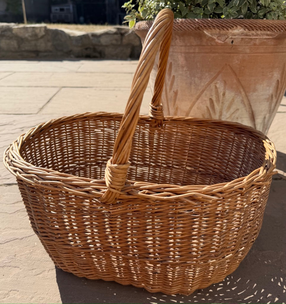 Vintage Wicker Handled Basket