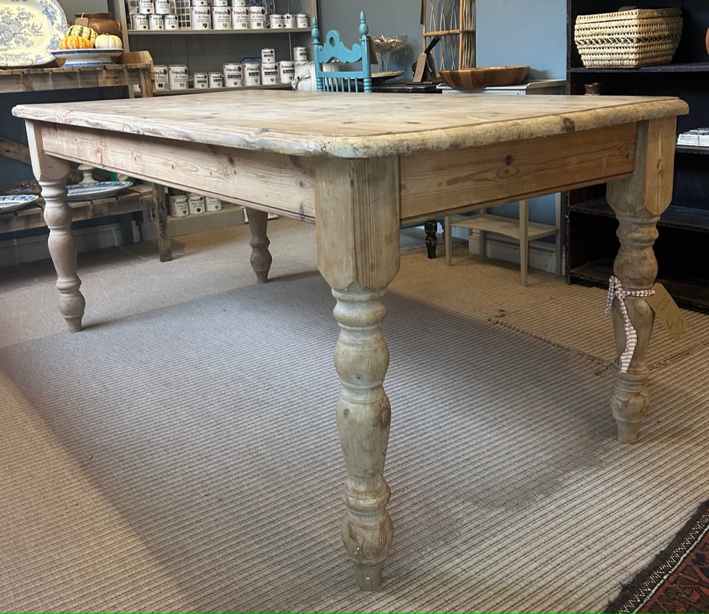 Antique Rustic Pine Farmhouse Table