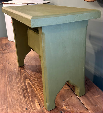 Painted Pine Stool - Green
