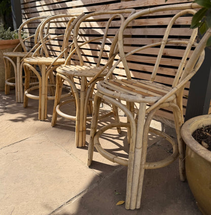 Set of 4 Vintage Bamboo Chairs