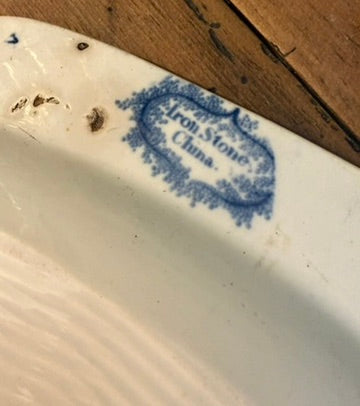 Small Vintage Oval Blue and White Plate Platter