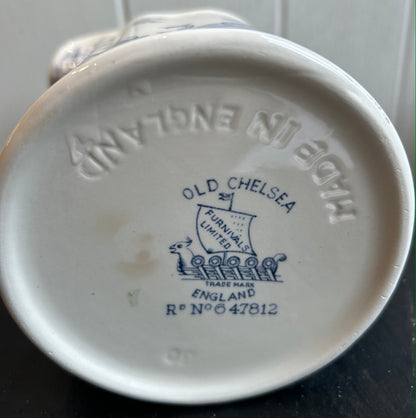 Victorian Old Chelsea Blue and White Jug