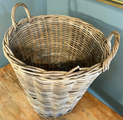 Large Round Wicker Log Basket