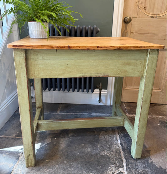 Small Vintage Pine Painted Kitchen Side Work Table
