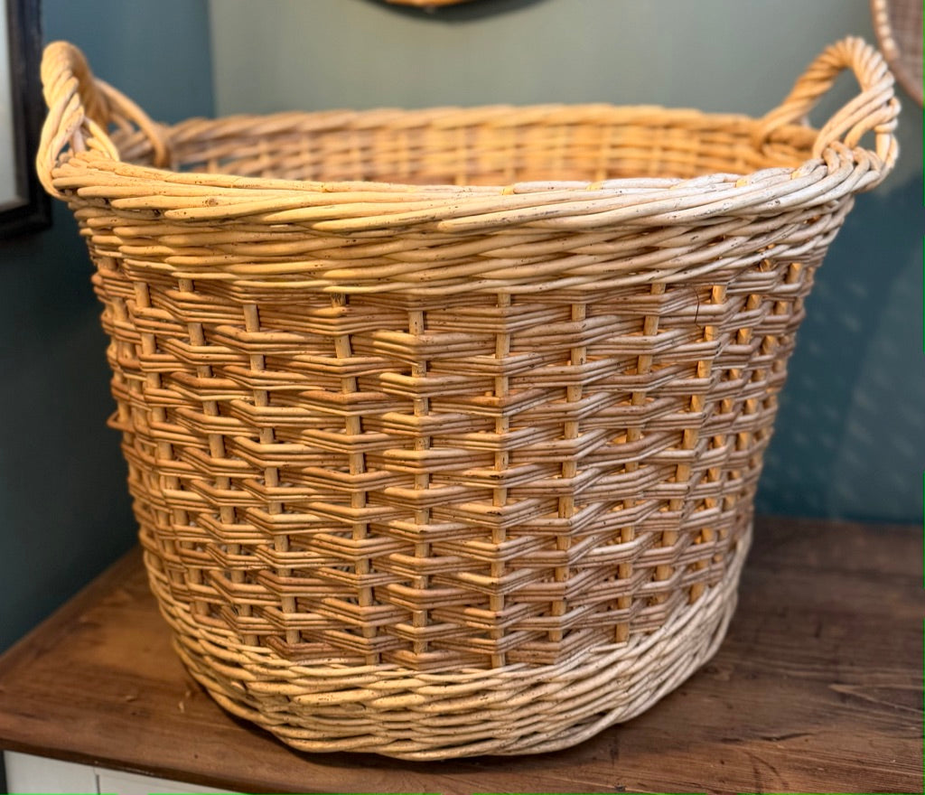 Large Round Wicker Log Basket