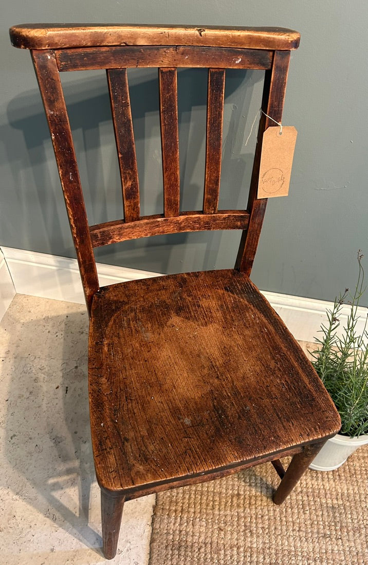 Vintage Chapel Chair - Dark Wood