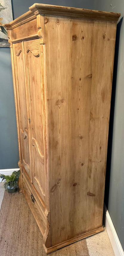 Antique Pine Wardrobe Armoire