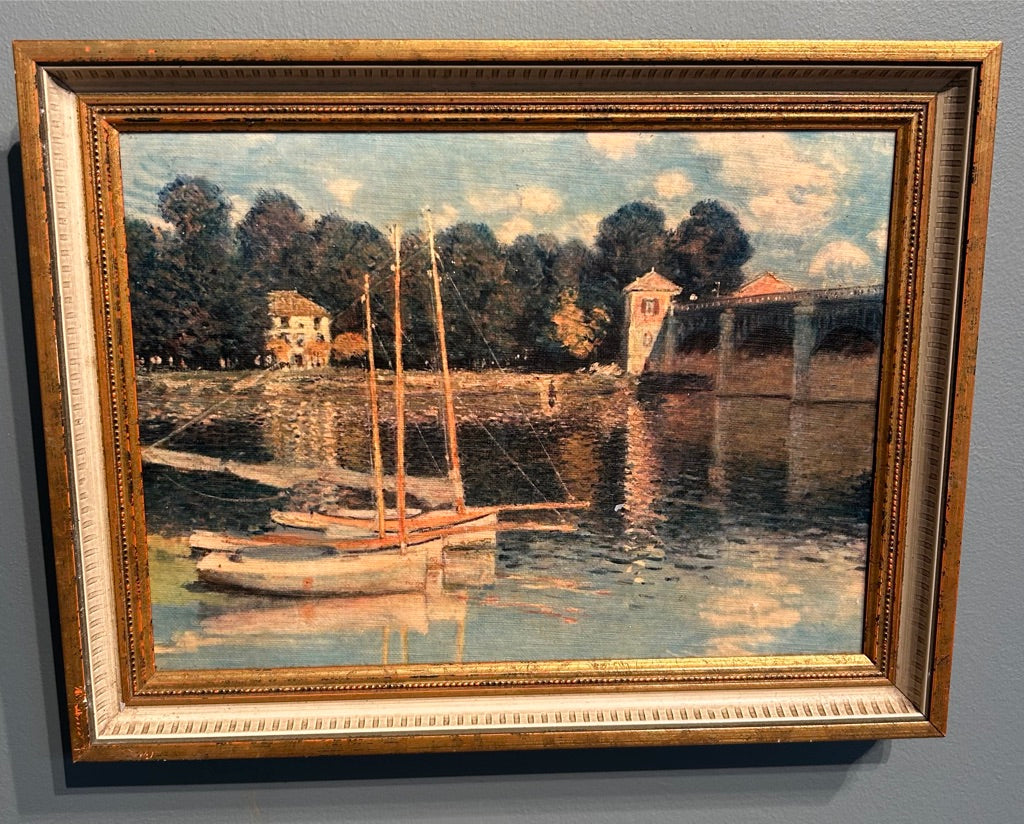 Small Vintage Landscape Paint - Riverbank