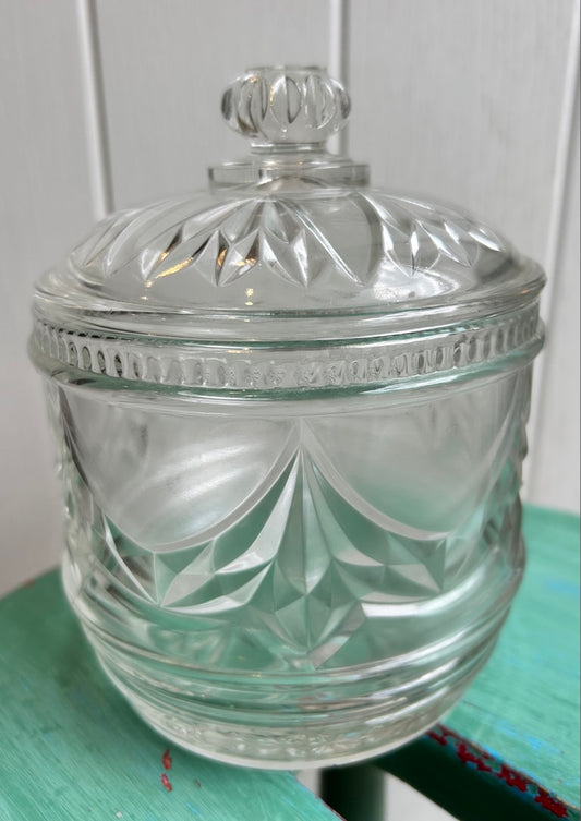 Vintage Glass Lidded Pot