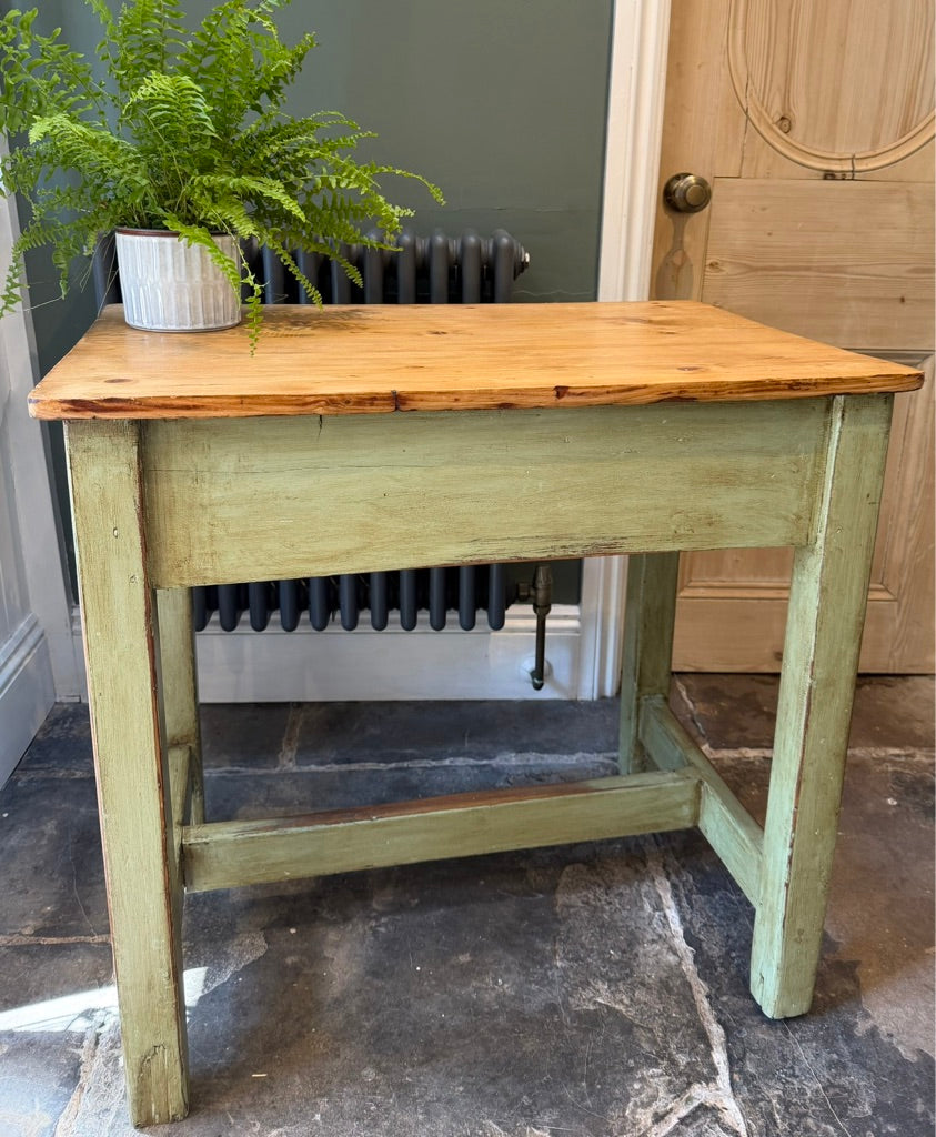 Small Vintage Pine Painted Kitchen Side Work Table