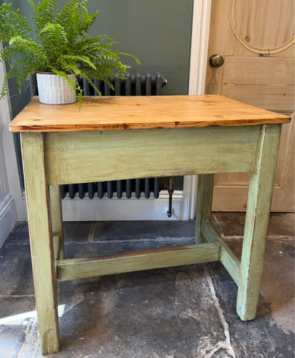 Small Vintage Pine Painted Kitchen Side Work Table