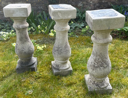 Reclaimed Trio of Garden Pillars