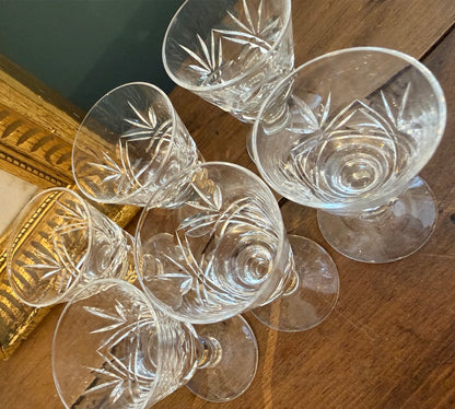 Set of 6 Vintage Sherry / Port Glasses