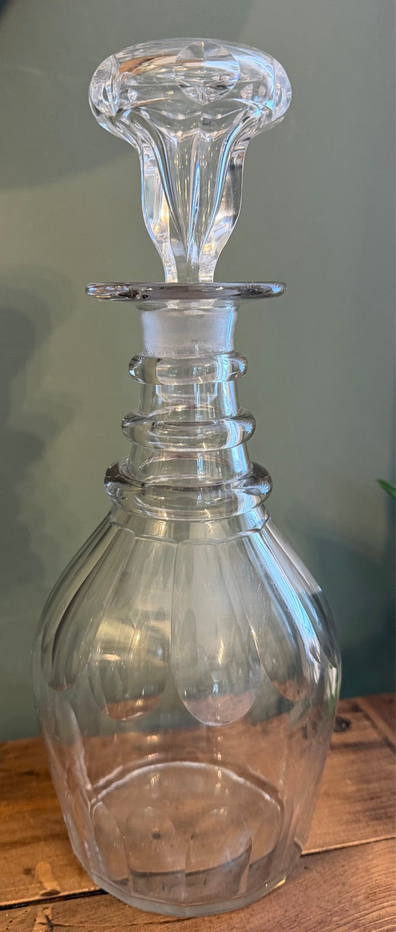 Vintage Cut Glass Decanter with Stopper *B