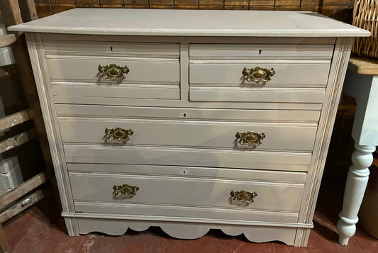 Vintage Painted Distressed Chest of Drawers - Frenchic Salt of the Earth