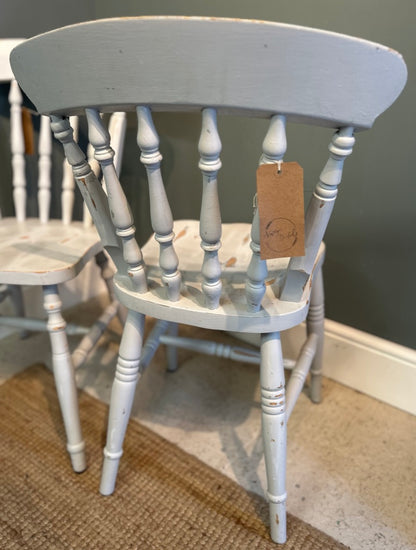 Two Painted Kitchen Dinning Chairs with a Shabby finish