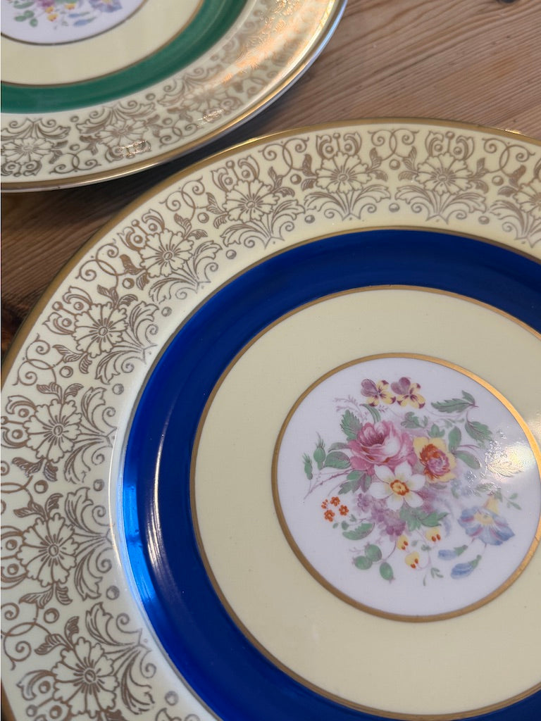 Pair of Vintage Floral Johnson Bros - Pareek Plates - wall plates