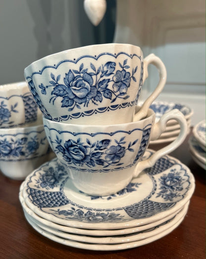 Vintage Melody Myott Ironstone- Plates, bowls and Tea cups and saucers
