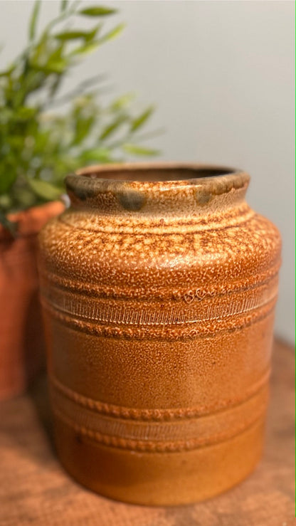 Vintage French Salt glaze Jar - Antique Vessel