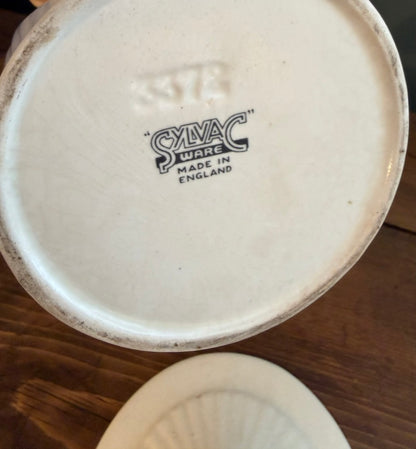Vintage Sylvac Pottery White Pot - 1050's Tea Caddy Model 3372